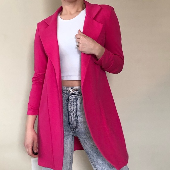 Hot pink long blazer Clearance